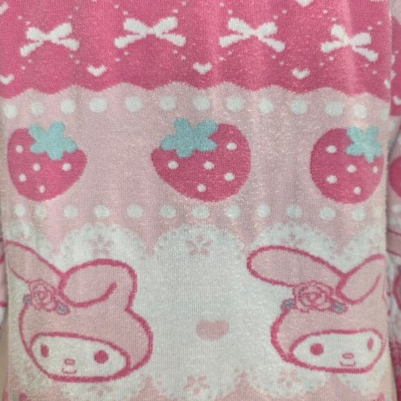 Box Lunch Sanrio My Melody Pink Strawberry Cardigan Sweater Size Small Hot Topic - Picture 8 of 12